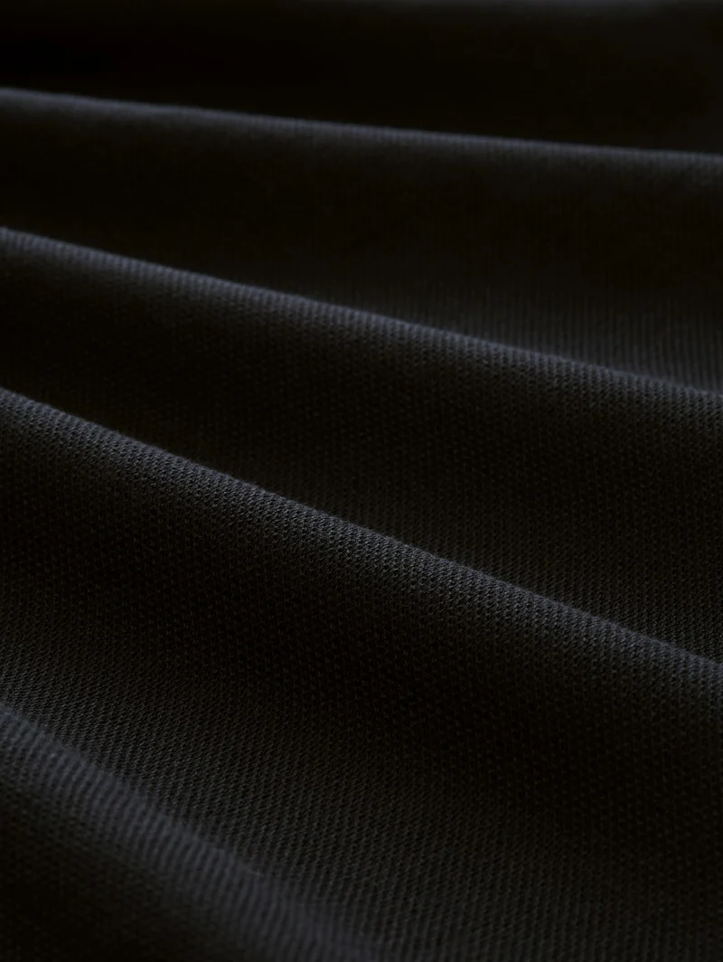 relaxed structure sweat troyer, Black