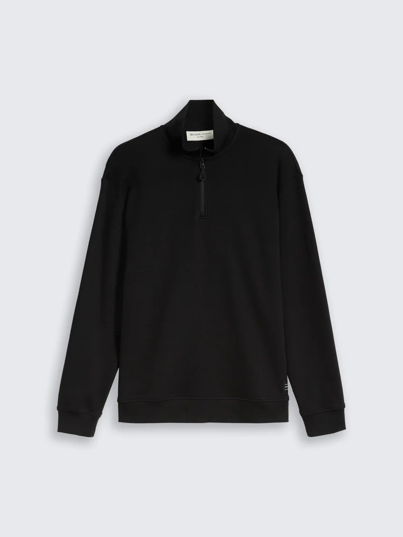 relaxed structure sweat troyer, Black