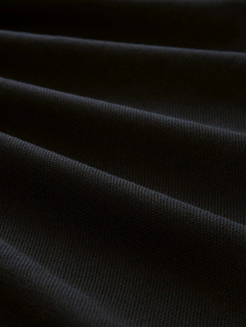 relaxed structure sweat troyer, Black