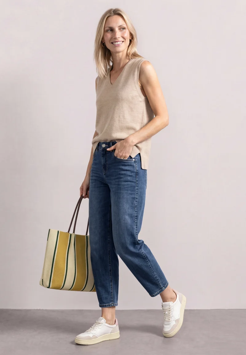 QR Style Karlie Barrel,hw,mid, Medium Blue washed