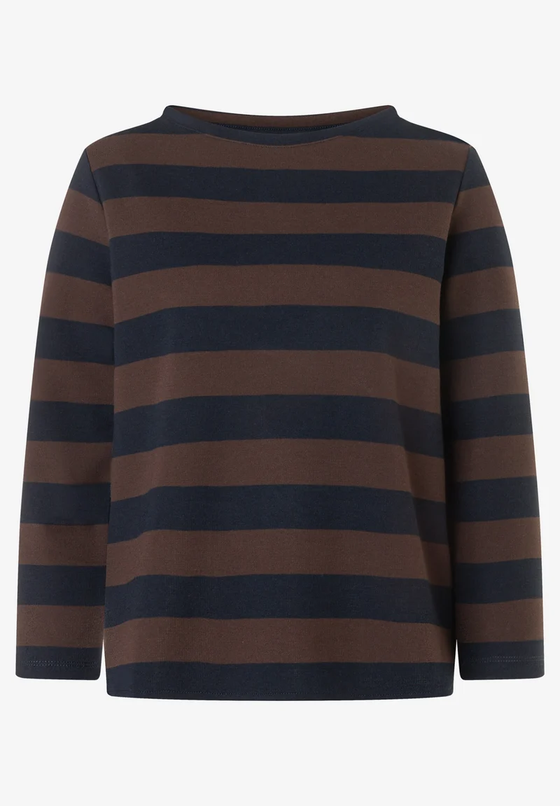 Boxy Shirt 3/4 Sleeves with Stripe, espresso marine block stripes jerse