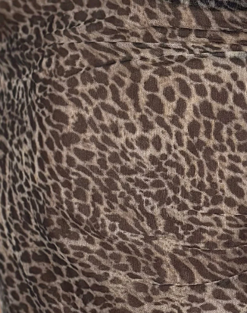 Ulyana Cami Top aus Mesh mit Leopardenmuster