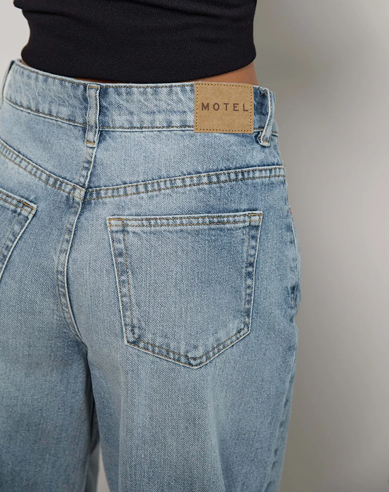 High-Rise-Jeans im Barrel-Schnitt in Blau