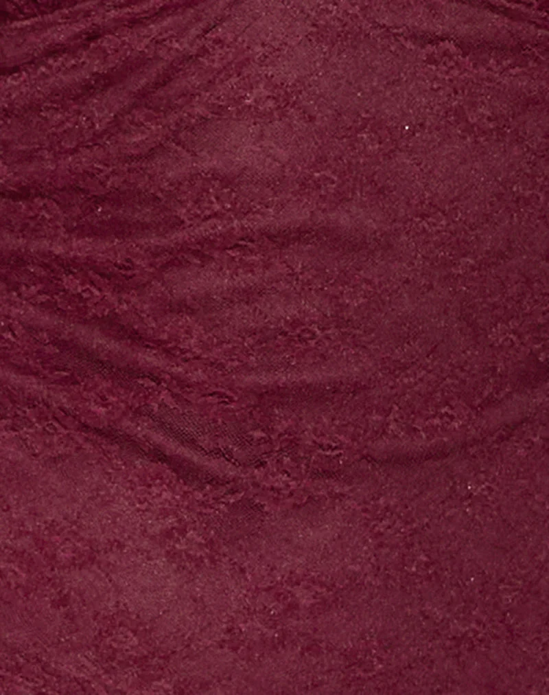 Matua Neckholder-Top aus Klee-Spitze Maroon