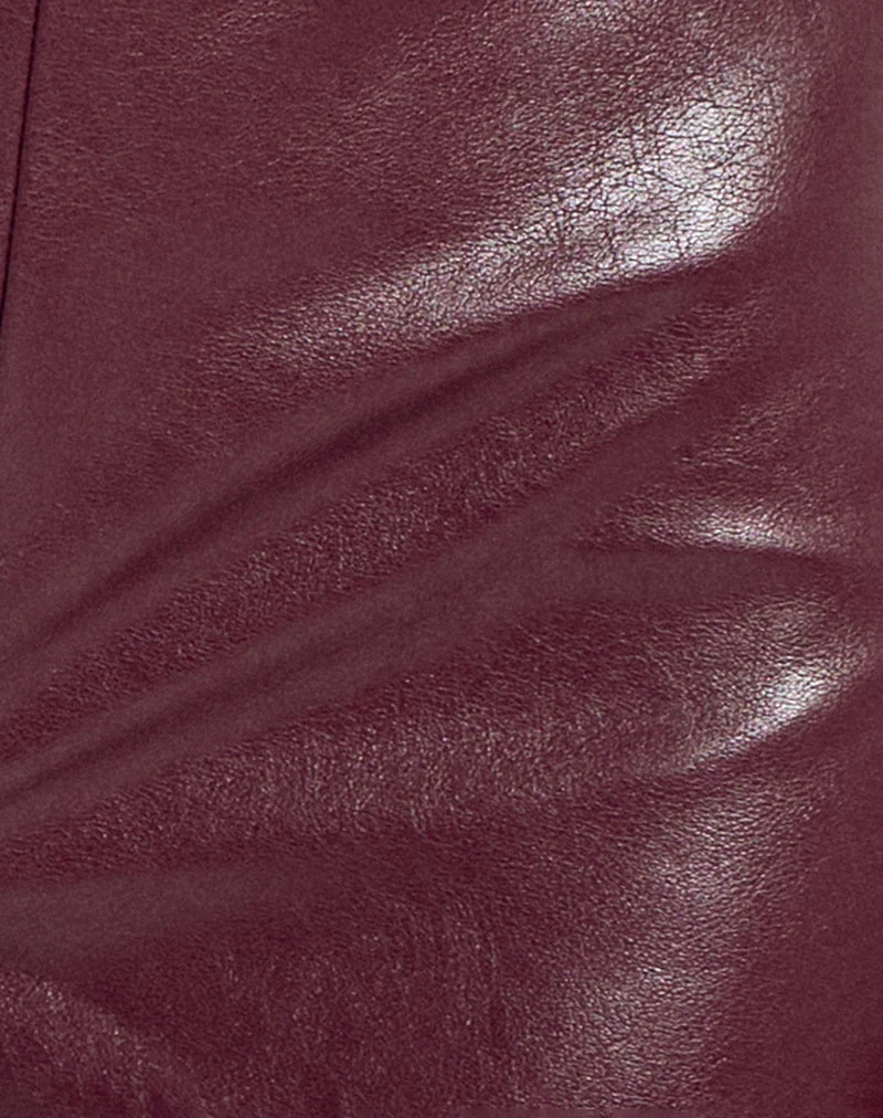 Sanne Hot Pants in PU Burgund