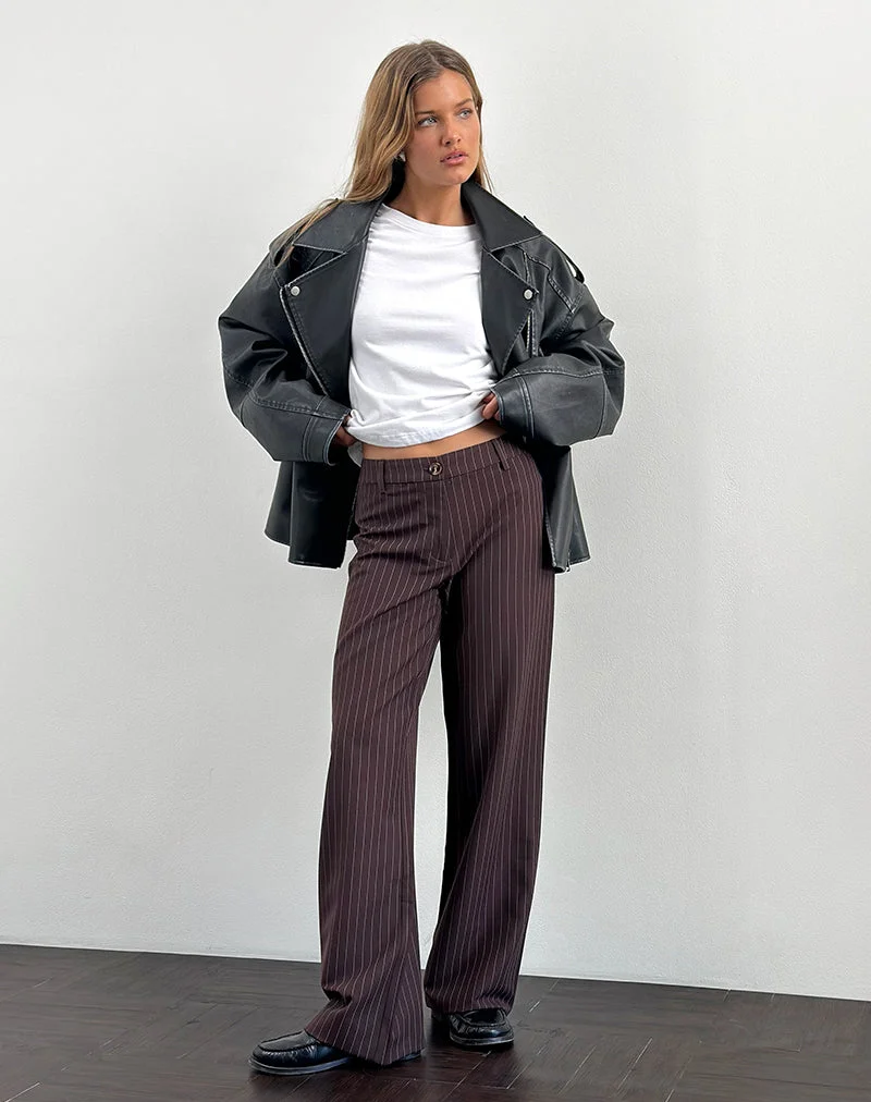 Tatina Smart Hose in Braun Nadelstreifen Tailoring