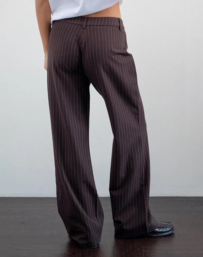 Tatina Smart Hose in Braun Nadelstreifen Tailoring