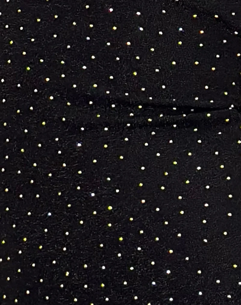 Cosimo Neckholder-Top aus gepunktetem Lurex Schwarz