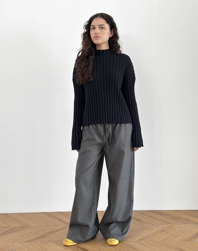 Sasari Oversize-Hose in Karo Navy