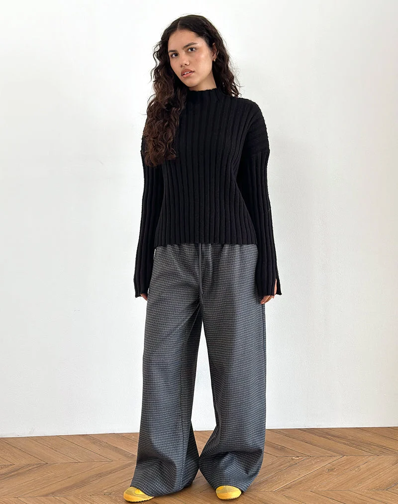 Sasari Oversize-Hose in Karo Navy