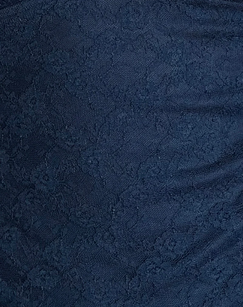 Matua Neckholder-Top aus Klee-Spitze Navy