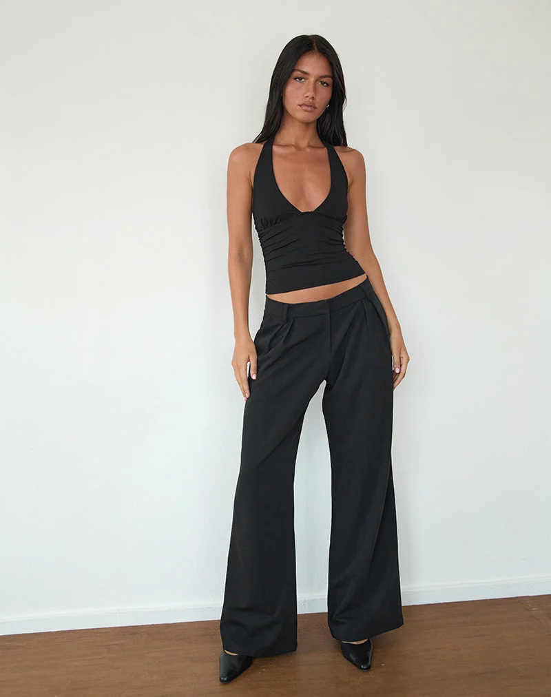 Cosmo Neckholder-Top aus Jersey Schwarz