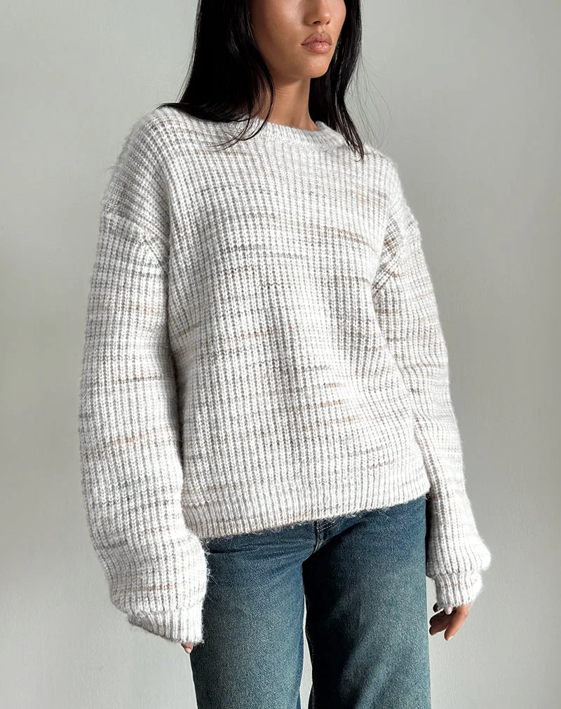 Karu Pullover aus neutralem gebürstetem Strick