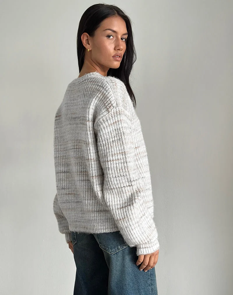 Karu Pullover aus neutralem gebürstetem Strick