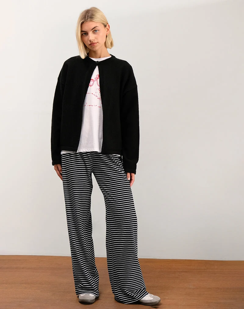 Eunice Hose in Schwarz und Weiß gestreift