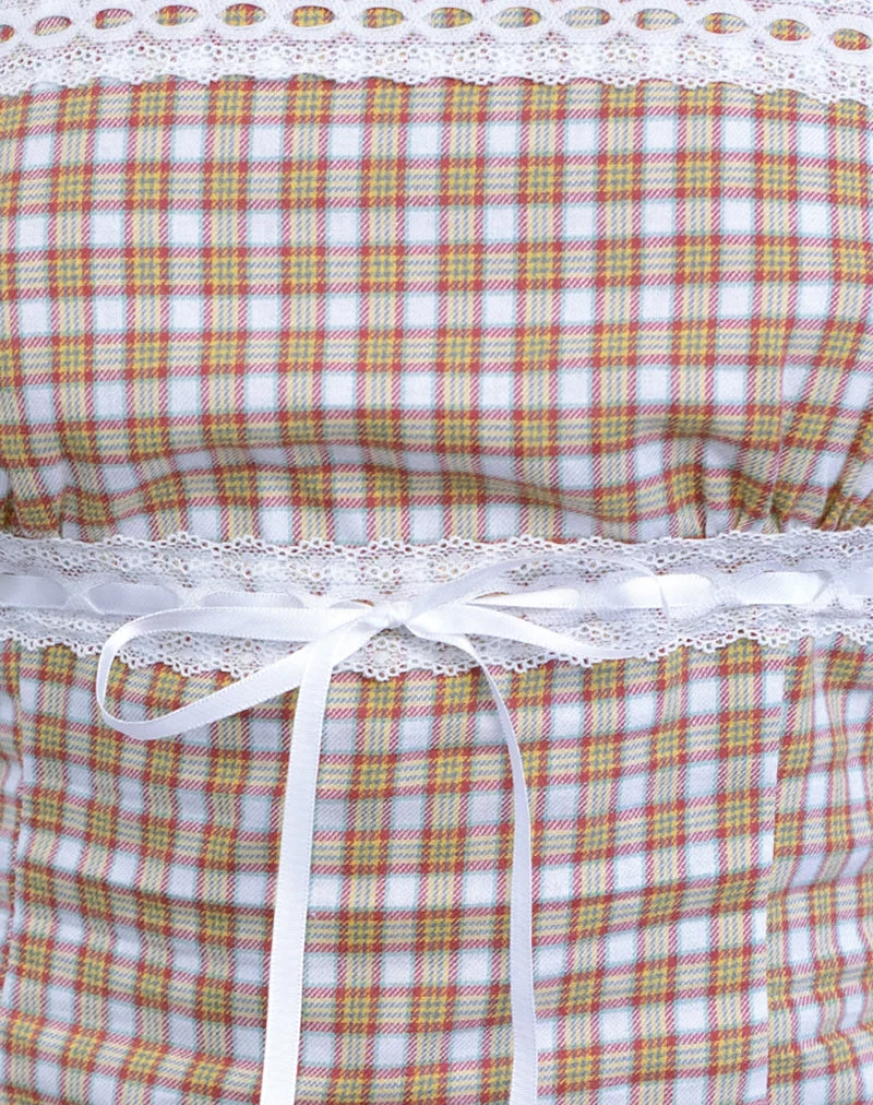 Kaita Cami Top in Rot und Gelb