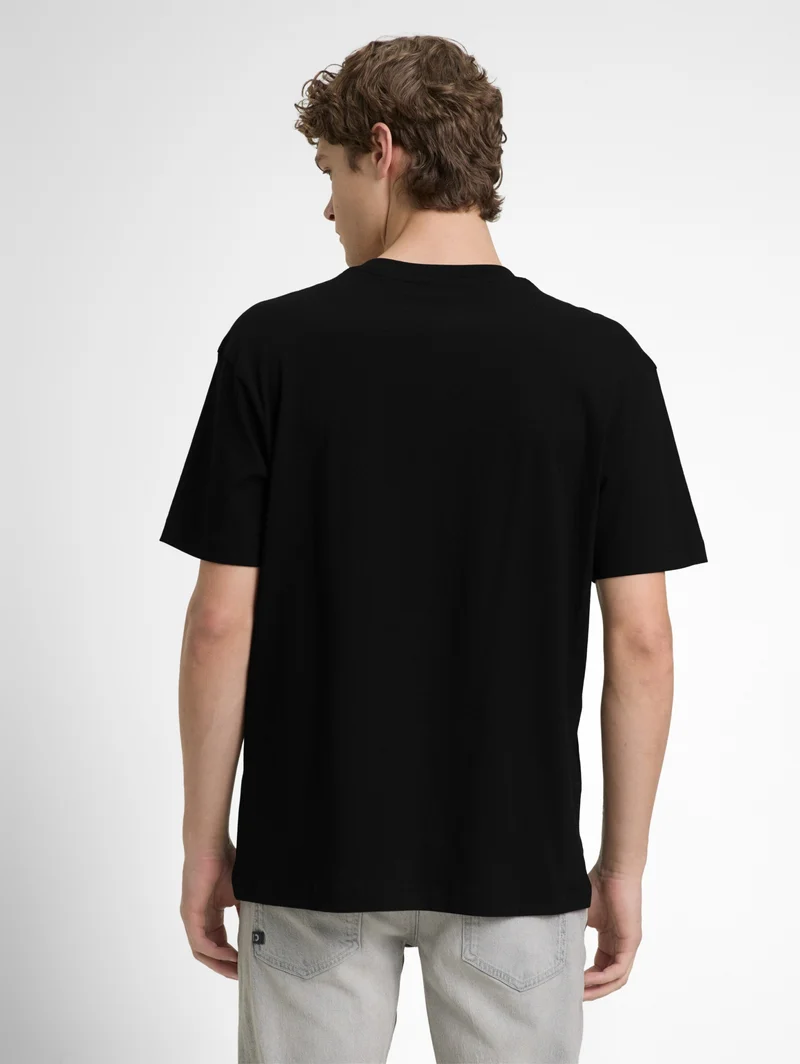 relaxed printed t-shirt, Black