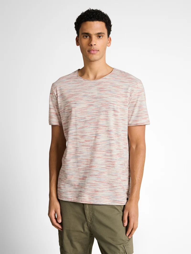 spacedye t-shirt, white orange blue multi inject