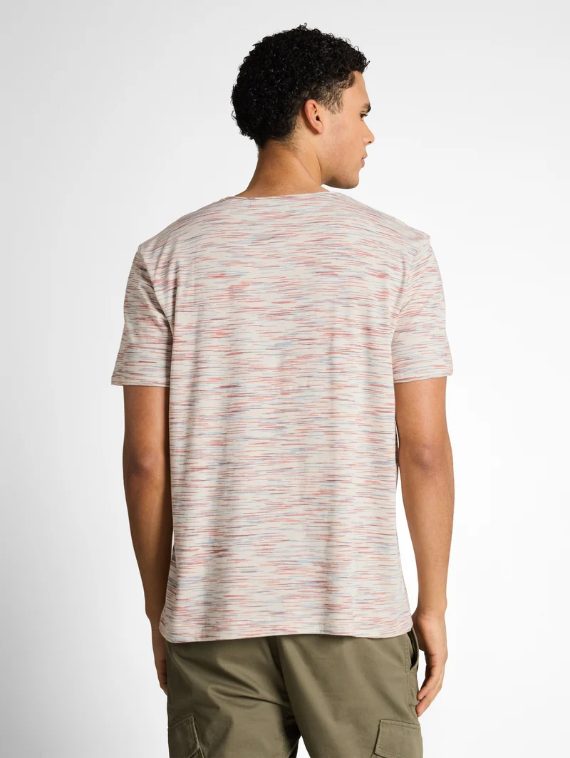 spacedye t-shirt, white orange blue multi inject