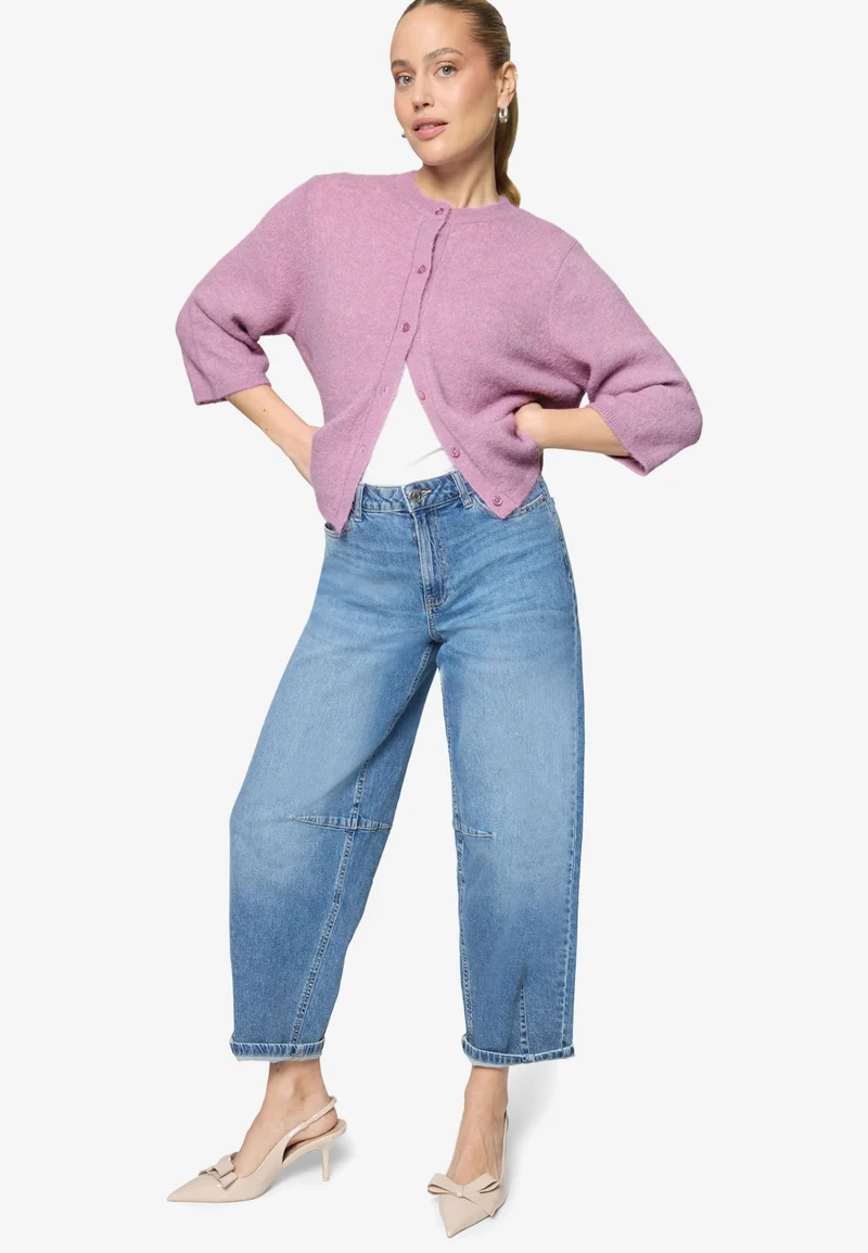 Strickjacke Kurz 3/4 Arm, Lilac Melange
