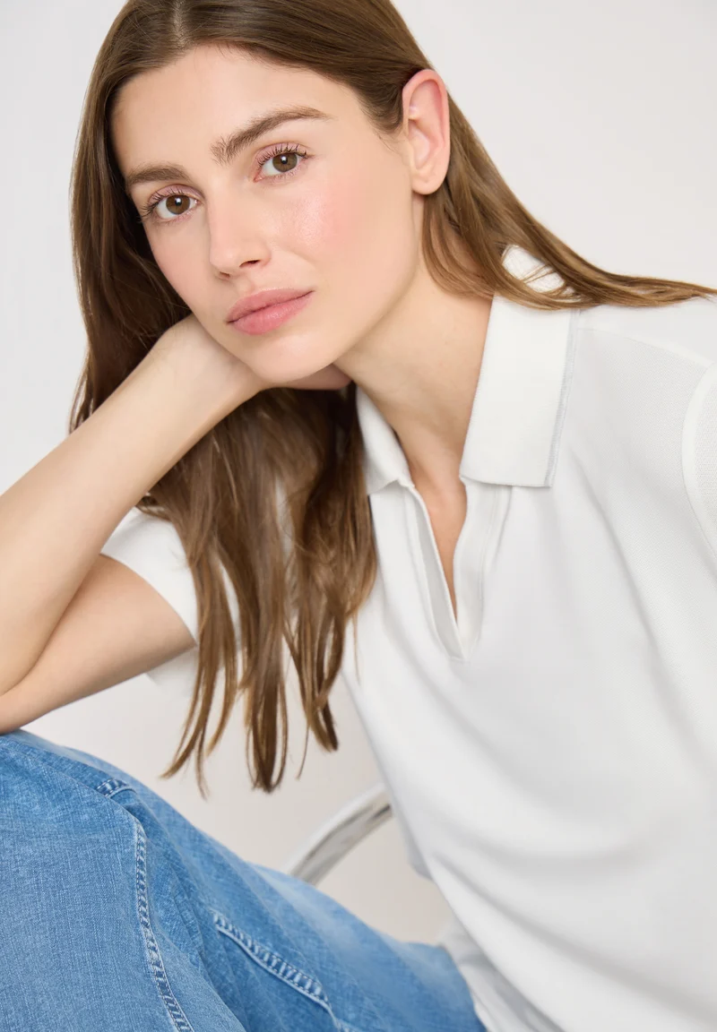 Piquée Polo Shirt, vanilla white