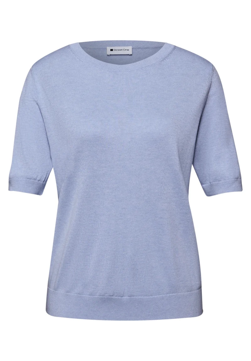 LTD_QR_short sleeve sweater, cashmere blue mel.