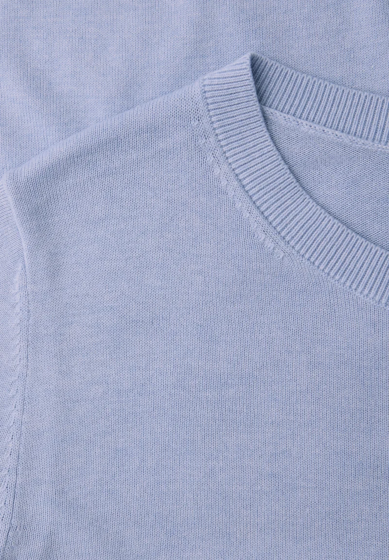 LTD_QR_short sleeve sweater, cashmere blue mel.