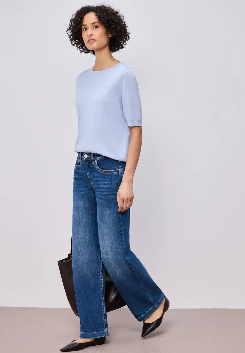 LTD_QR_short sleeve sweater, cashmere blue mel.