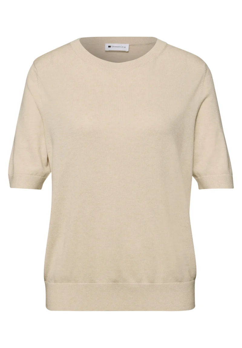 LTD_QR_short sleeve sweater, smoke beige mel.