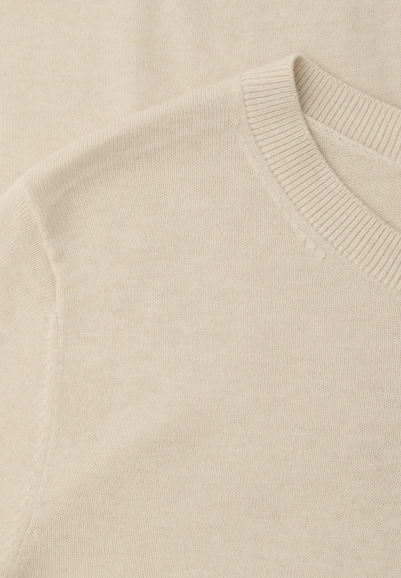 LTD_QR_short sleeve sweater, smoke beige mel.