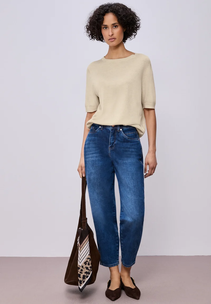 LTD_QR_short sleeve sweater, smoke beige mel.