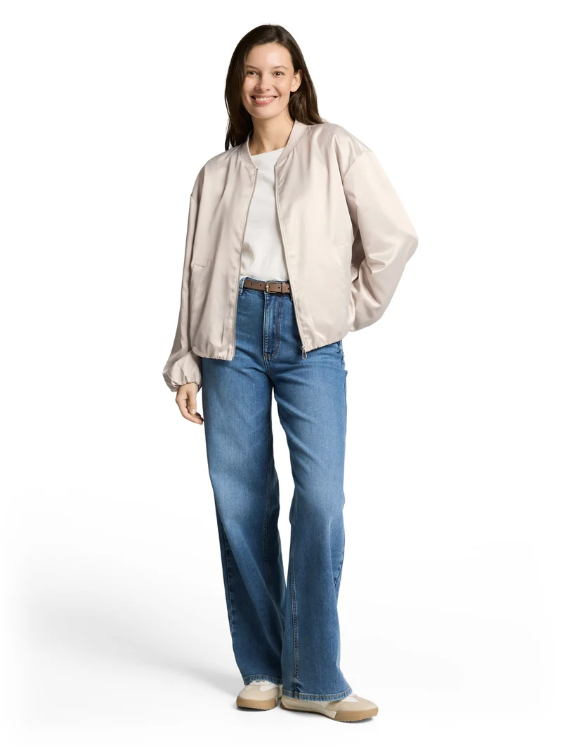 feminine blouson, sand stone beige