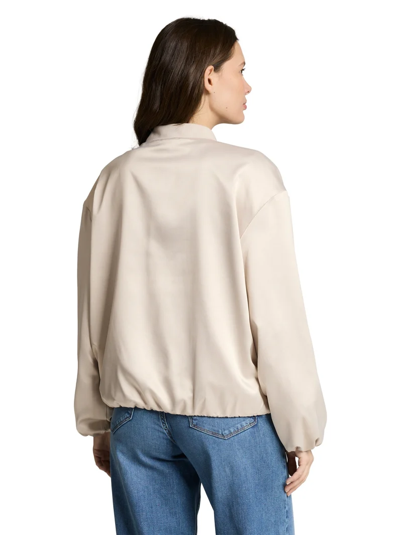feminine blouson, sand stone beige