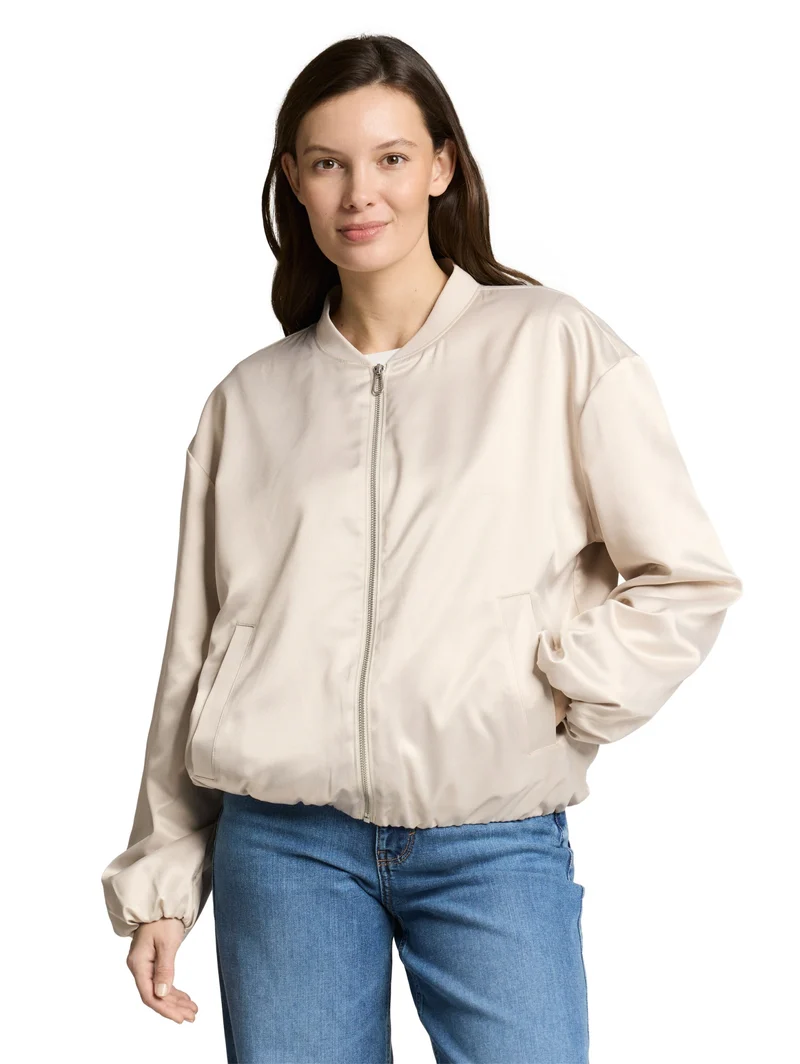 feminine blouson, sand stone beige