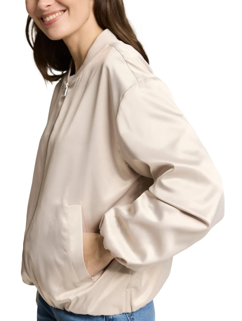 feminine blouson, sand stone beige