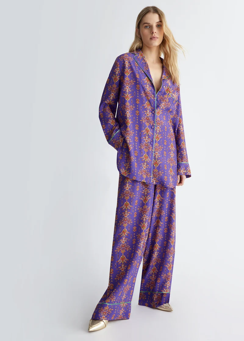Wide-Leg Trousers with Print