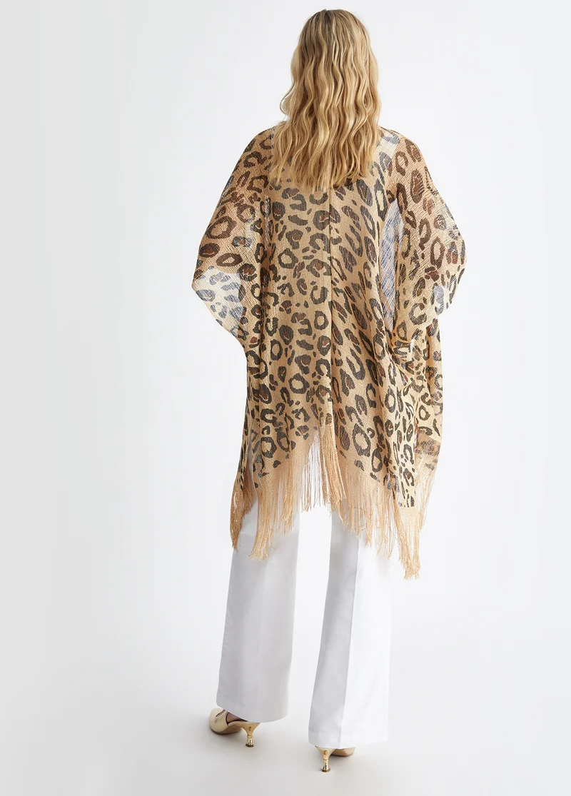 Animal-print gilet