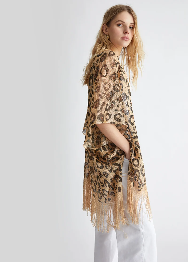 Animal-print gilet