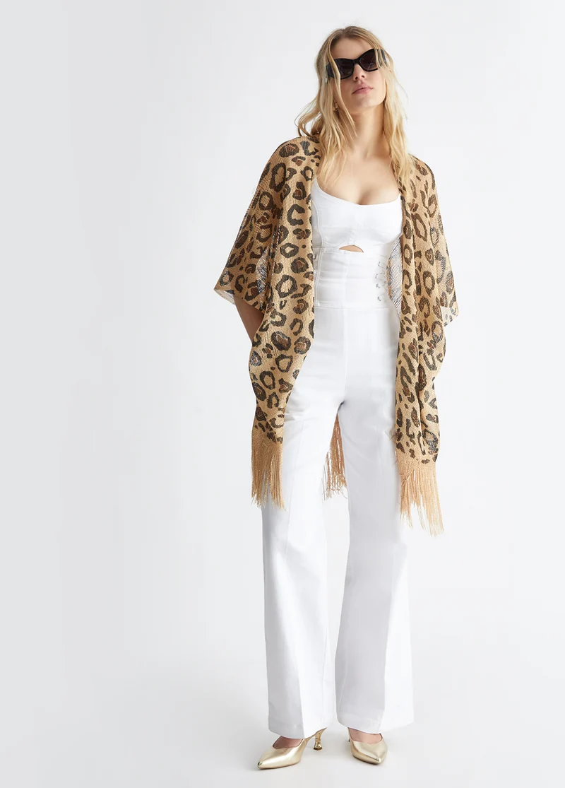 Animal-print gilet