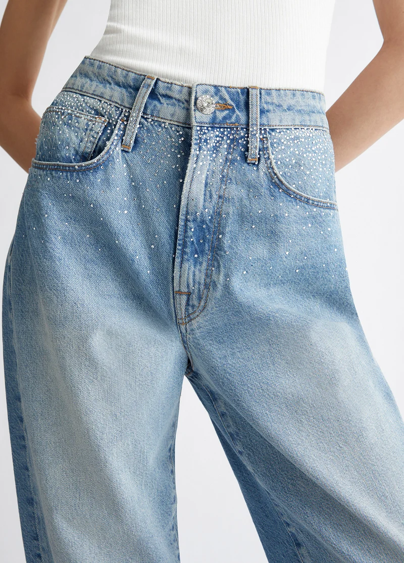 Boyfriend Jeans with Rhinestones