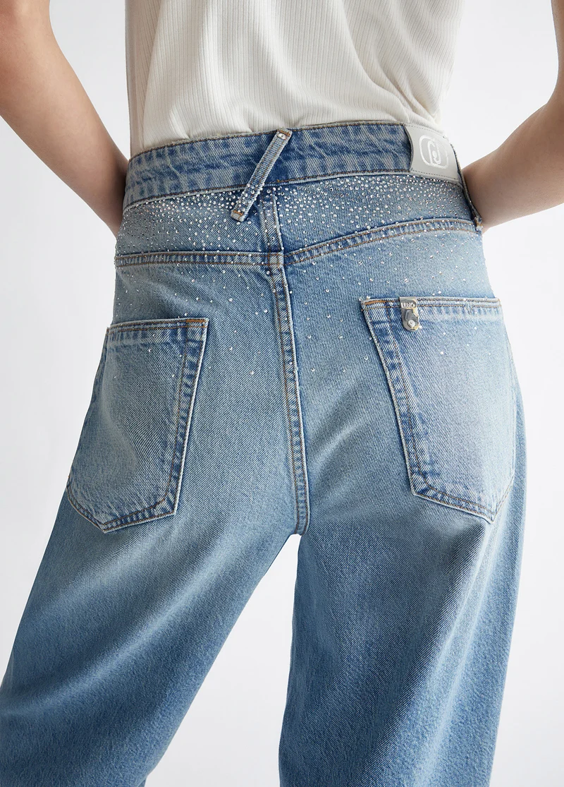 Boyfriend Jeans with Rhinestones