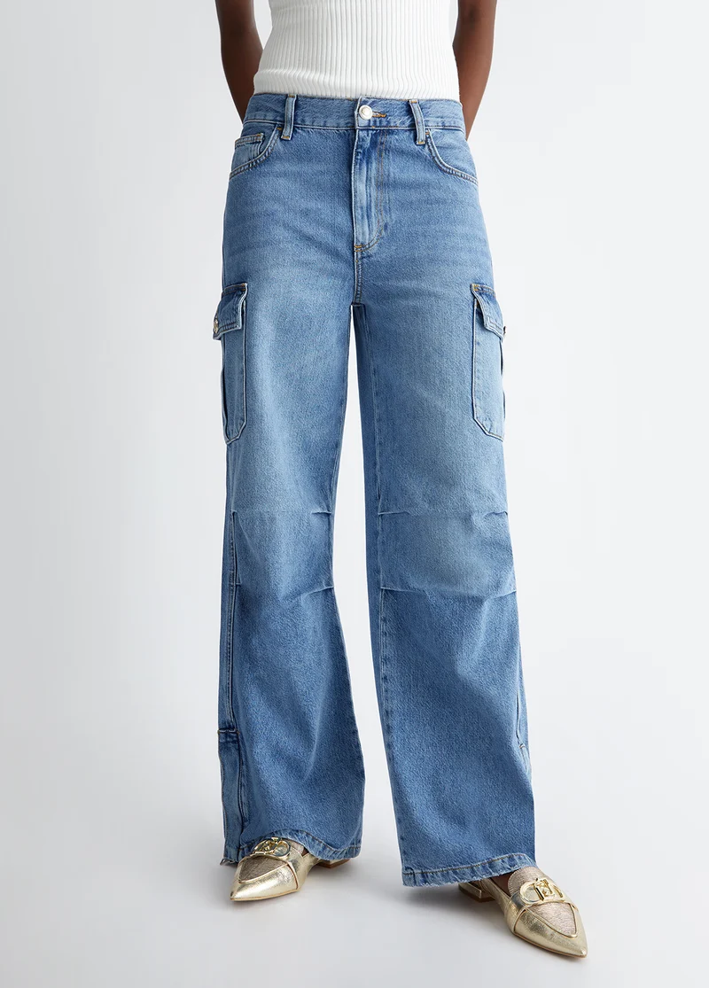 Flared Cargo Jeans