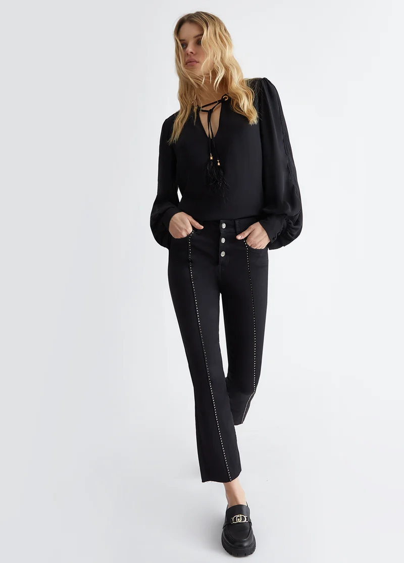 Flared Jeans with Gemstones