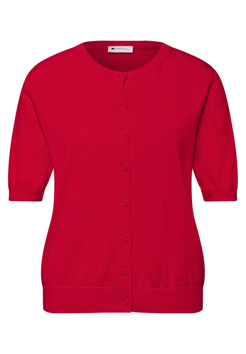LTD_QR_short sleeve cardigan, salsa red