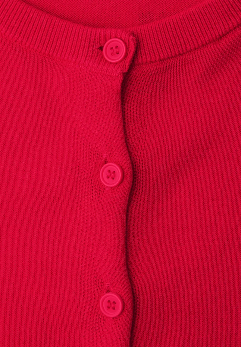 LTD_QR_short sleeve cardigan, salsa red