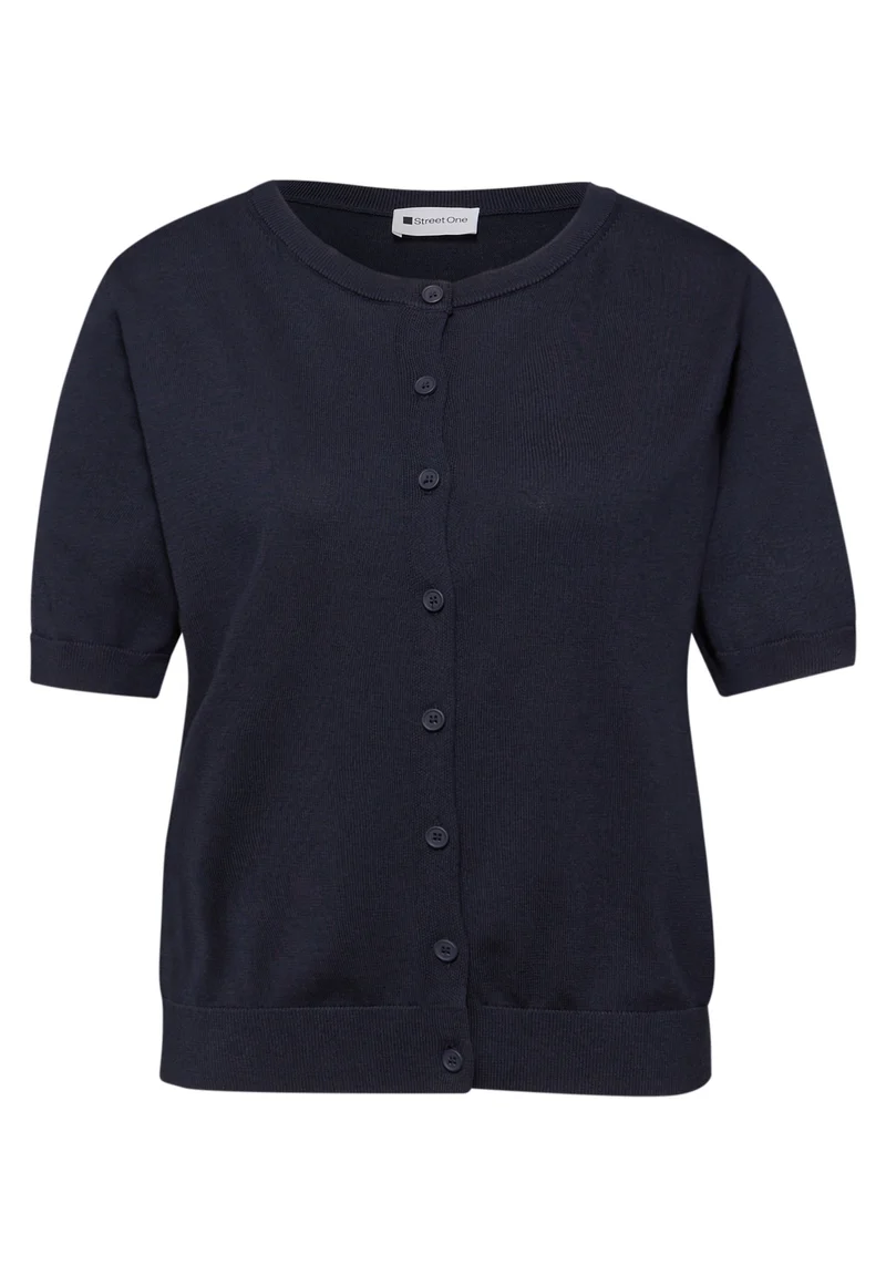 LTD_QR_short sleeve cardigan, shadowed navy