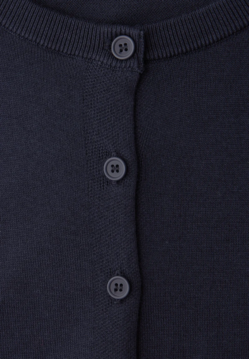 LTD_QR_short sleeve cardigan, shadowed navy
