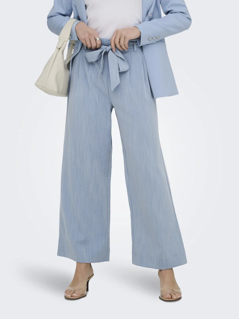 ONLMARSA SOLID PAPERBAG PANT WVN NO, Faded Denim/MELANGE
