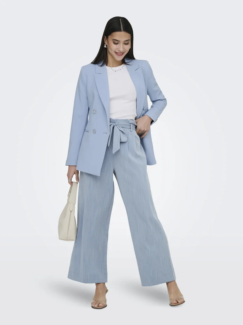 ONLMARSA SOLID PAPERBAG PANT WVN NO, Faded Denim/MELANGE