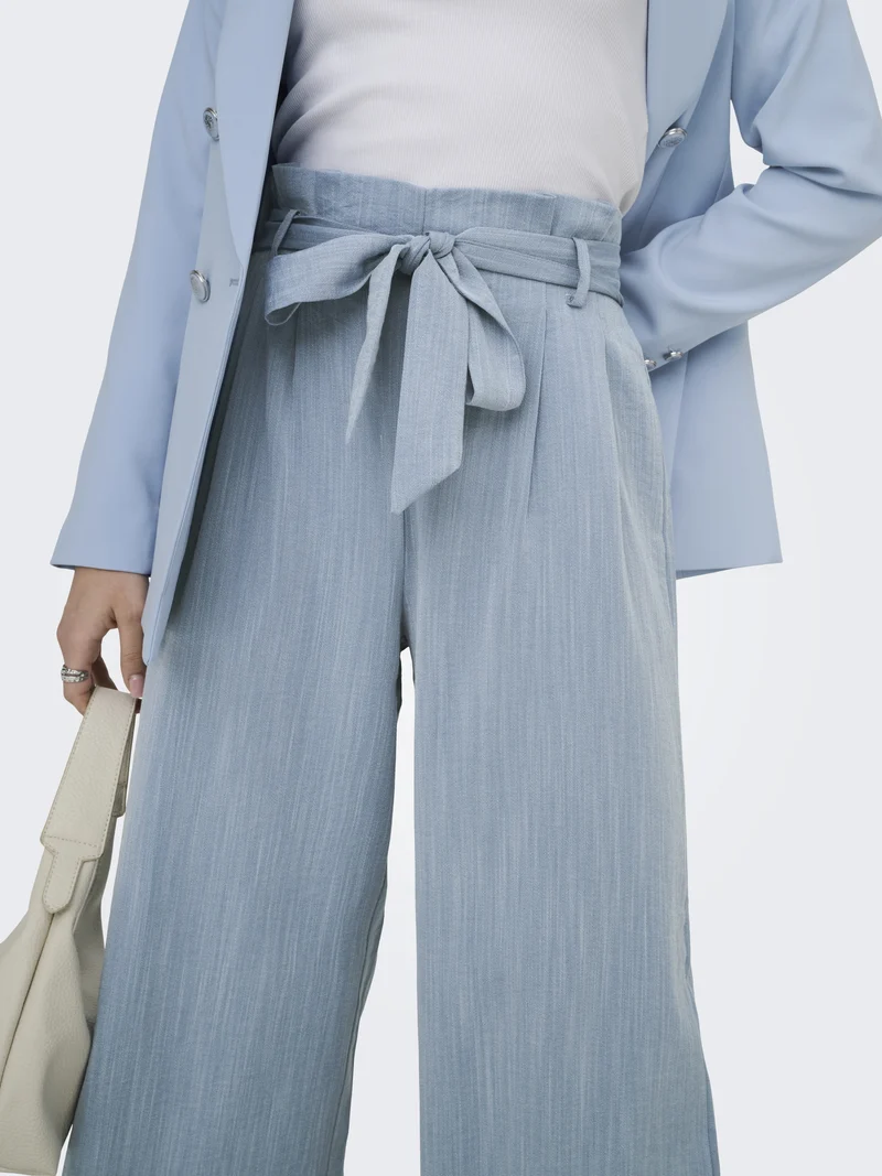 ONLMARSA SOLID PAPERBAG PANT WVN NO, Faded Denim/MELANGE